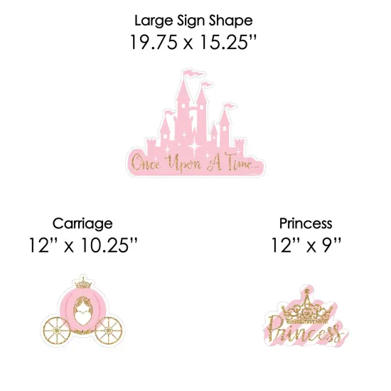 Big Dot of Happiness Little Princess Crown - Yard Sign & Outdoor Lawn Decorations - Princess Baby Shower or Birthday Party Yard Signs - Set of 8 {7}