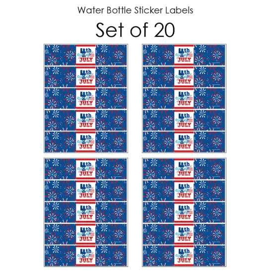 Big Dot of Happiness Firecracker 4th of July -Party Water Bottle Sticker Labels - Set of 20 {4}