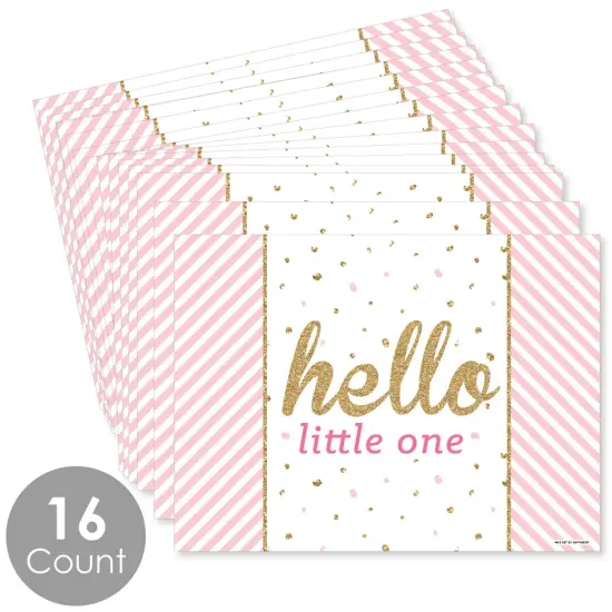 Big Dot of Happiness Hello Little One - Pink and Gold - Party Table Decorations - Girl Baby Shower Placemats - Set of 16 {4}