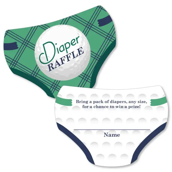 Big Dot of Happiness Par-Tee Time - Golf - Diaper Shaped Raffle Ticket Inserts - Baby Shower Activities - Diaper Raffle Game - Set of 24 {1}