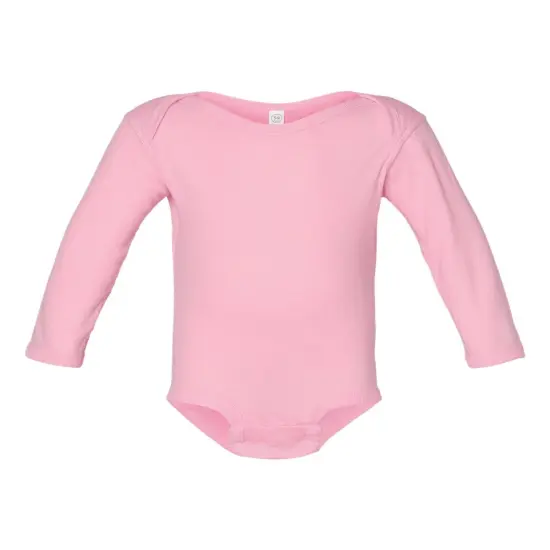 Rabbit Skins&reg; Infant Fine Jersey Long Sleeve Bodysuit Pink {1}