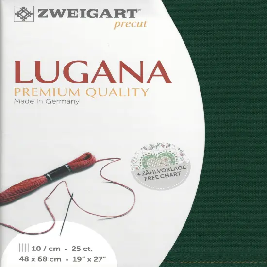 Precut Zweigart Lugana 25 count Forest Green {1}