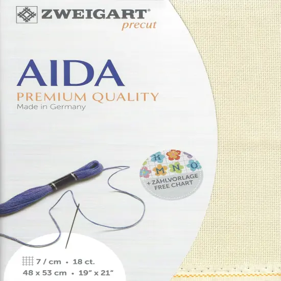 Zweigart Precut Fein-Aida 18 count Platinum {1}