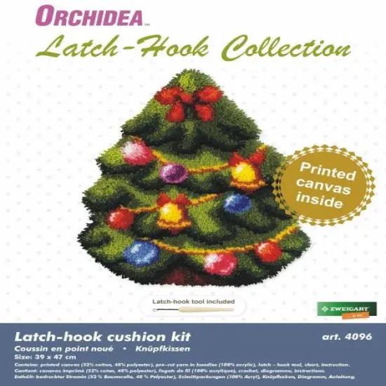 Latch hook cushion kit "Christmas tree" 4096 {2}