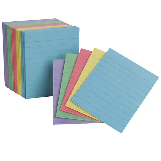 Mini Index Cards, 3" x 2.5", Ruled, Assorted Colors, 200 Per Pack, 6 Packs {2}