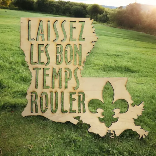 Laissez les Bon Temps Rouler - Maple Sign 14x13in {4}