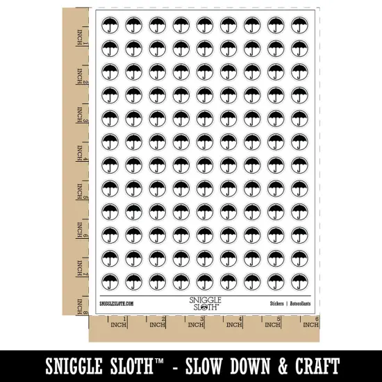 Umbrella Keep Dry Icon 200+ 0.50" Round Stickers Brown {2}
