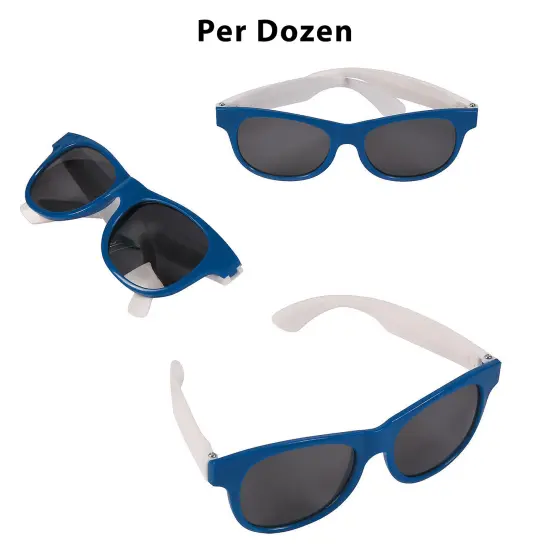 Adults Blue & White Two-Tone Sunglasses 12 Pieces {1}