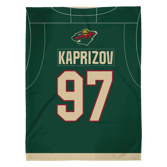 Sleep Squad Minnesota Wild Kirill Kaprizov 60” x 80” Raschel Plush Jersey Hockey Blanket {3}