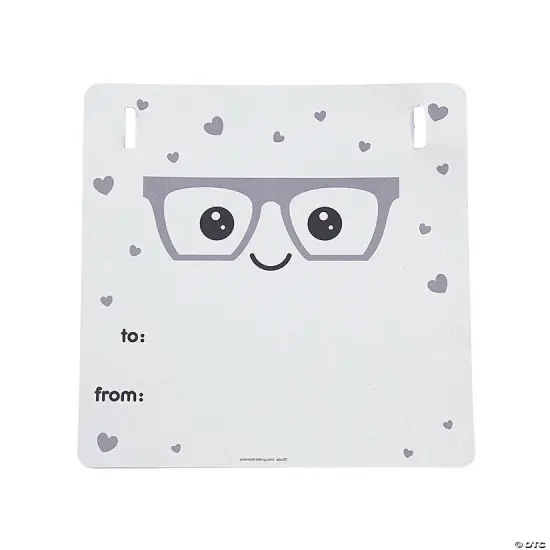 Nerdy Clear Lens Glasses Valentine Exchanges with Card for 12 {3}