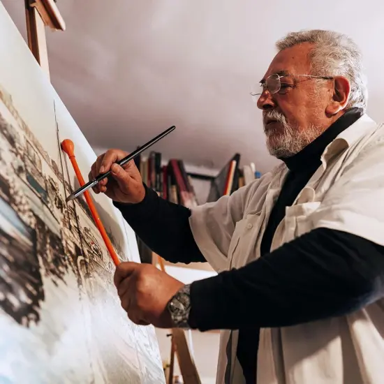 ARTIFY 24 Pieces Paint Brush Set, Expert Series, Enhanced Synthetic Brush Set with Cloth Roll and Palette Knife for Acrylic, Oil, Watercolor and Gouache (Black) {6}