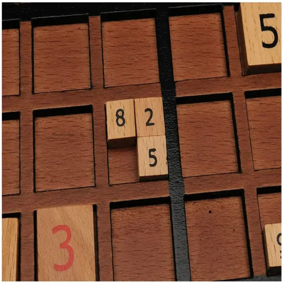 WE Games Wooden Sudoku Board with Storage Slots in Walnut Stain - 11.5 in. {2}