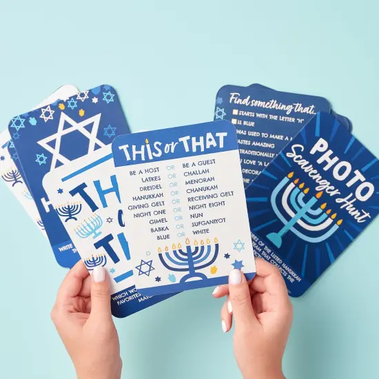 Big Dot of Happiness Hanukkah Menorah - 4 Chanukah Holiday Party Games - 10 Cards Each - Gamerific Bundle {3}