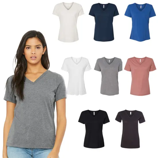 V-Neck Short Sleeve Tee Shirt for Women | RADYAN&reg; Grey triblend {2}