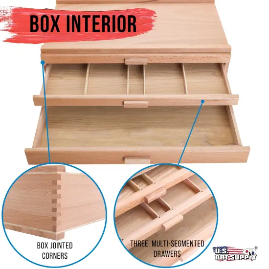 3-Drawer Artist Wood Pastel, Pen, Marker Storage Box {3}