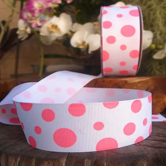 Polka Dot Streamer Roll - Pink - 2 inches wide by 30 Feet long | RAHEEV&reg; {3}