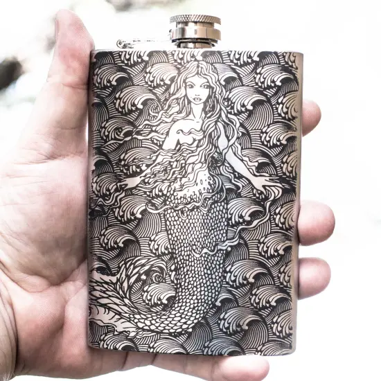 8oz Mermaid Stainless Steel Flask {3}