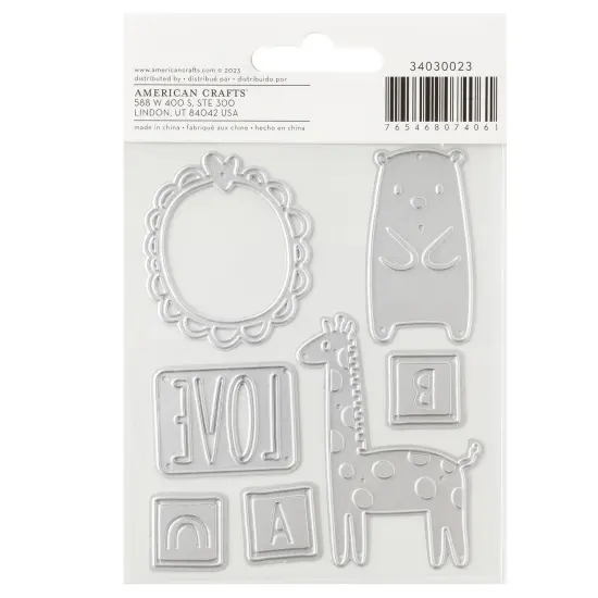 American Crafts Hello Little Boy Metal Die Set-7/Pkg {3}