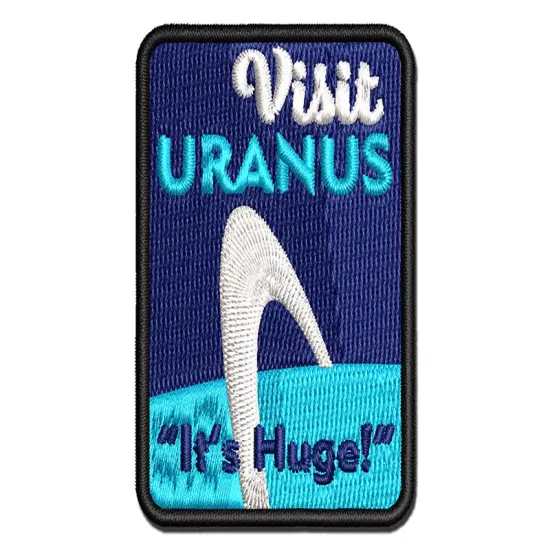 Visit Uranus Science Fiction Destination Multi-Color Embroidered Iron-On or Hook & Loop Patch Applique {1}