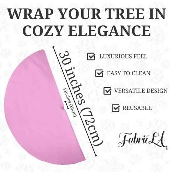 FabricLA 30" Baby Pink Faux Fur Christmas Tree Skirt - Fluffy Plush Tree Skirt (72cm) for Holiday Decorations {3}