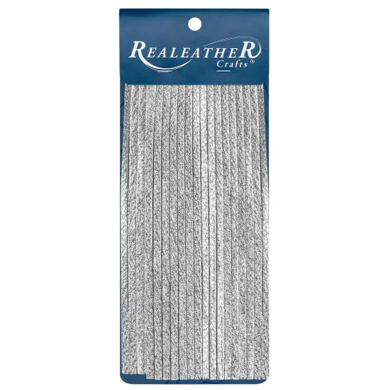 Realeather(R) Crafts Metallic Deerskin Fringe 2"X6" 2/Pkg-Silver {1}