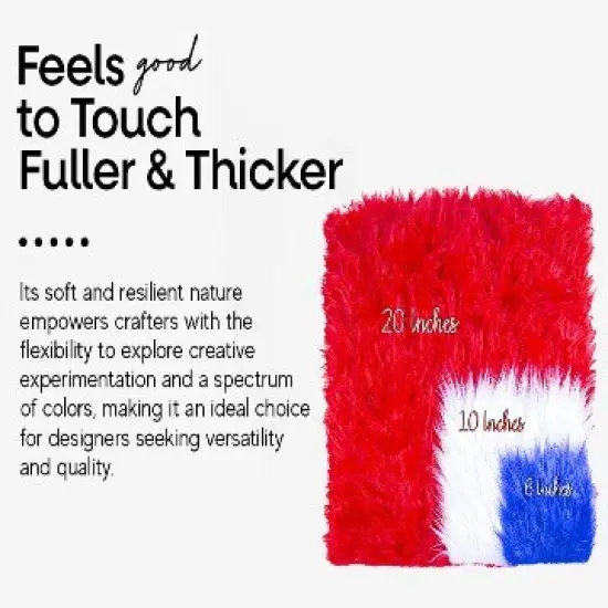 FabricLA | Faux Fur Fabric Square | 28" X 28" Inch Wide Pre-Cut Shaggy | Fake Fur Fabric | DIY, Craft Fur Decoration, Fashion Accessory, Hobby | Red {5}