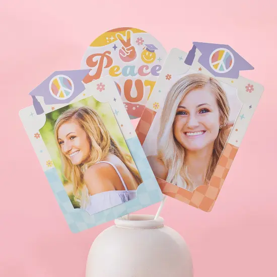 Big Dot of Happiness Groovy Grad - Hippie Graduation Party Picture Centerpiece Sticks - Photo Table Toppers - 15 Pieces {3}