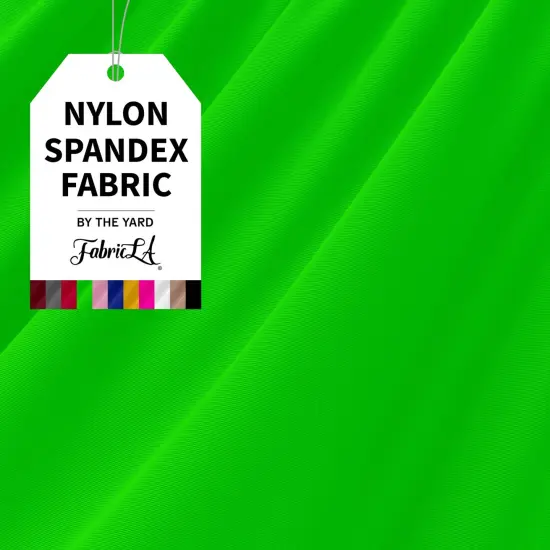 FabricLA | Nylon Spandex | 4 Way Stretch | Swimwear Tricot Fabric | Neon Green | 3-Yard {1}