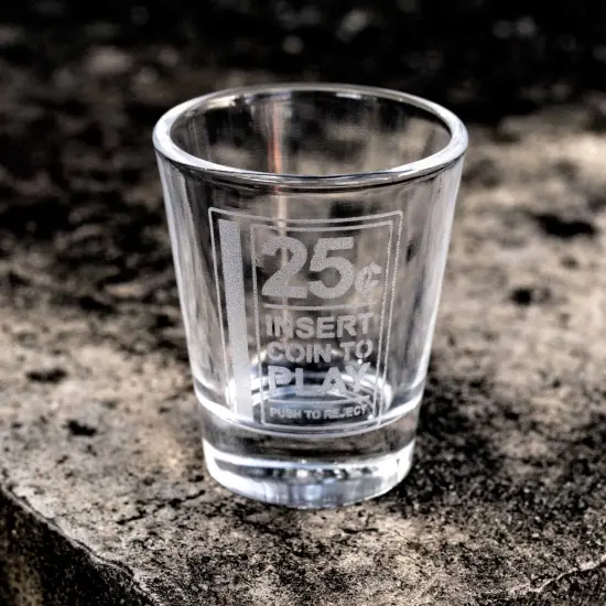 2oz Insert to Play Shot glass {3}