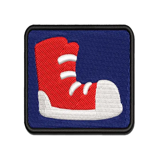 Sneaker Shoe High Top Laces Multi-Color Embroidered Iron-On or Hook & Loop Patch Applique {1}