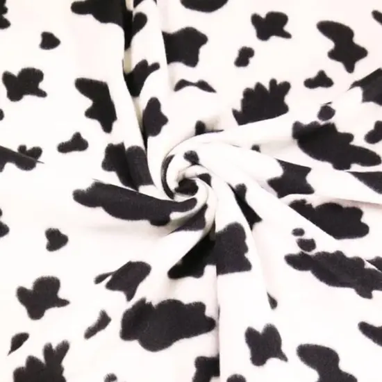 FabricLA | Fleece Fabric By The Yard | 36"X60" Inch Wide | Anti Pill Polar Fleece | Soft, Blanket, Throw, Poncho, Pillow Cover, PJ Pants, Booties, Eye Mask - Cow Black and White (1 Yard) {1}
