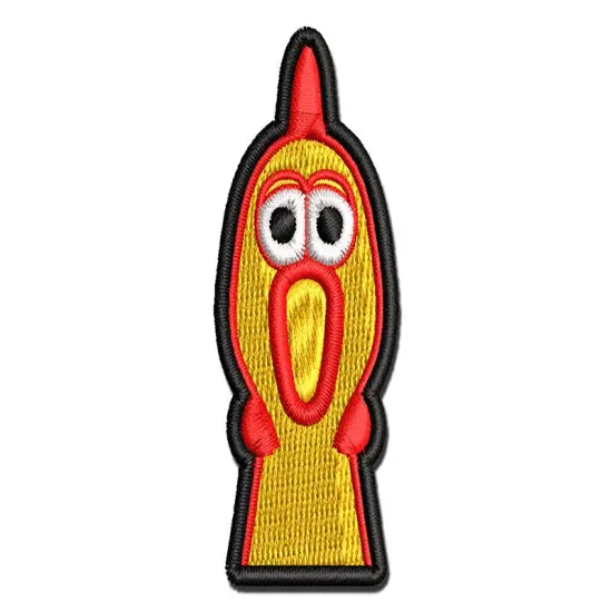 Screaming Rubber Chicken Head Multi-Color Embroidered Iron-On or Hook & Loop Patch Applique {1}