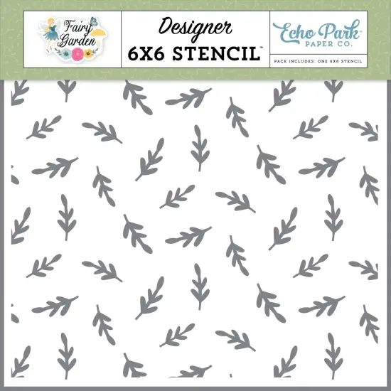 Echo Park Stencil 6"X6"-Fairy Garden Greenery, Fairy Garden {1}
