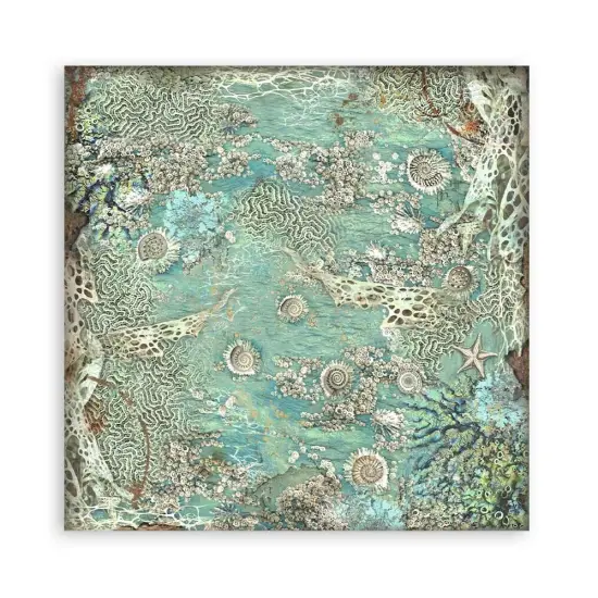 Stamperia Polyester Fabric 12"X12" 4/Pkg-Songs Of The Sea {5}