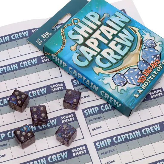 Ship Captain Crew Dice Game, Great for Party Favors, Family Games, Stocking Stuffer, Travel Games, and Camping Games, Dice Games for Adults, Fun Games for Family Game Night {5}