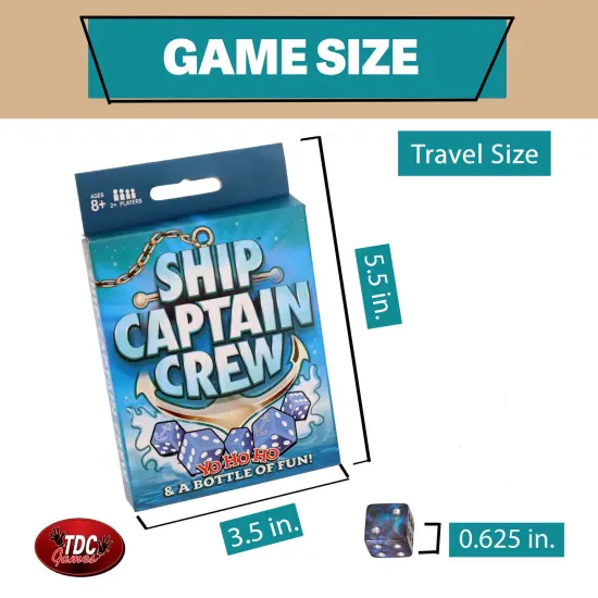 Ship Captain Crew Dice Game, Great for Party Favors, Family Games, Stocking Stuffer, Travel Games, and Camping Games, Dice Games for Adults, Fun Games for Family Game Night {4}