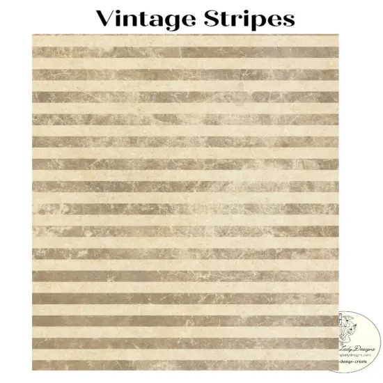 Vintage Stripes Decoupage Paper for Crafting and Mixed Media {1}