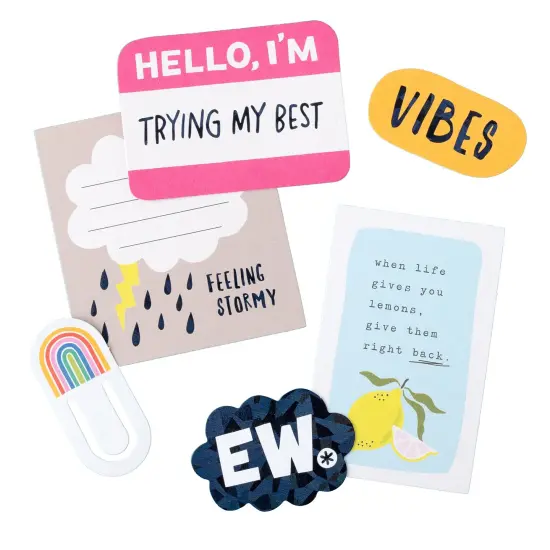 American Crafts Whatevs Ephemera Die-Cuts 45/Pkg-Jouranling, Black Foil {6}