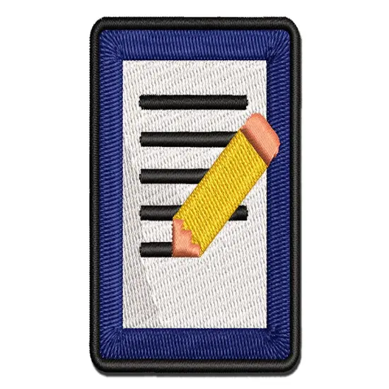 Writing Symbol Multi-Color Embroidered Iron-On or Hook & Loop Patch Applique {1}