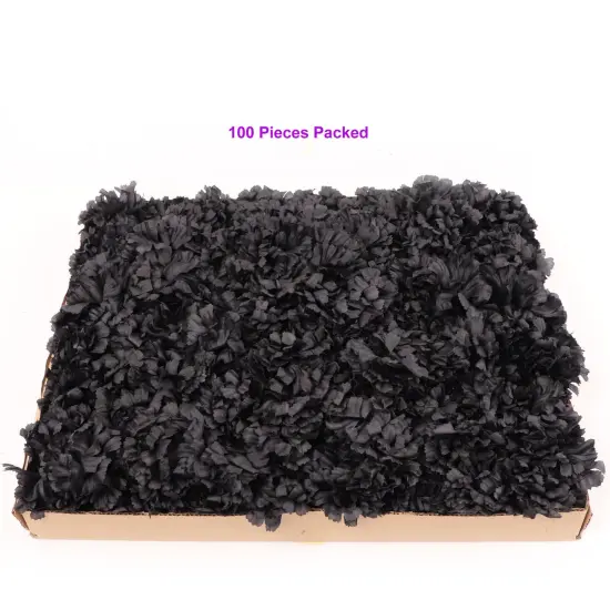 Black Carnation Picks: Set of 100, 5" Long, 3.5" Wide, Silk Flowers by Floral Home&reg;, Floral Home by Artificial Flowers {3}