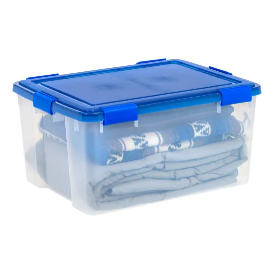 IRIS USA 3Pack 62qt WEATHERPRO Airtight Plastic Storage Bin with Lid and Seal and Secure Latching Buckles {6}