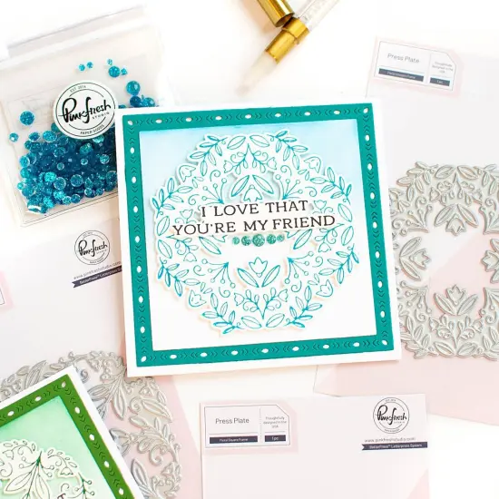 Pinkfresh Studio Press Plate-Floral Octagon Frame {4}