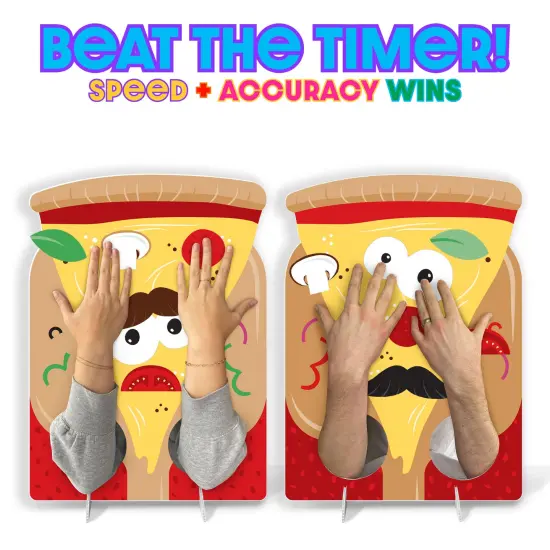 Big Dot of Happiness Pizza Party Time - Baby Shower or Birthday Activity - 2 Player Build-A-Face Party Game {4}