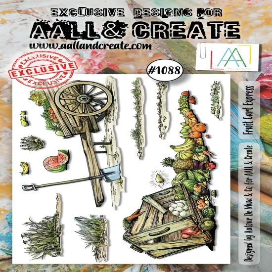 AALL And Create A6 Photopolymer Clear Stamp Set-Fruit Cart Express {1}