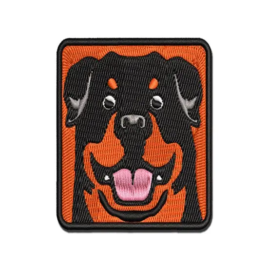 Rottweiler Head Dog Pet Multi-Color Embroidered Iron-On or Hook & Loop Patch Applique {1}