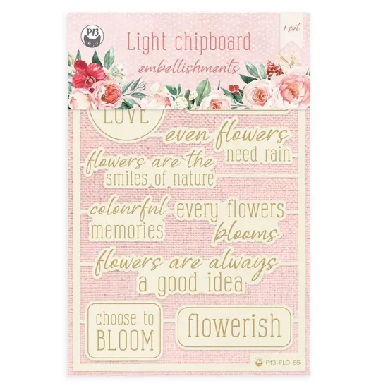 Flowerish Light Chipboard Embellishments 4"x6"-10/Pkg {1}