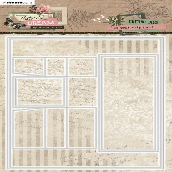 Studio Light HEN Natures Dream Cutting Die-Nr. 708, A5 Trio Flip Card {1}