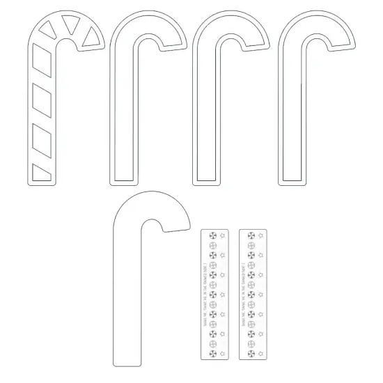 Santa's Workshop Light Chipboard 3D Base 6"X8"-Cane {5}