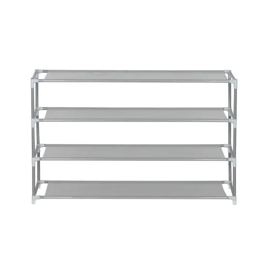 4-Tier Shoe Storage and Organizer Rack Gray {6}
