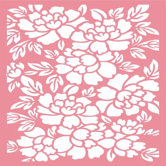 Sara Signature Floral Elegance Stencil 4"X6"-Perfect Peonies {4}